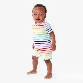 Clearance baby polo shortie in rainbow stripe