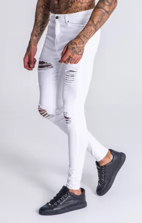 GK White Ripped and Repair Jeans