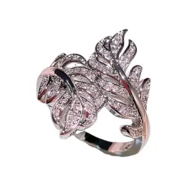 Princess Feather Design Ring - 925 Sterling Silver